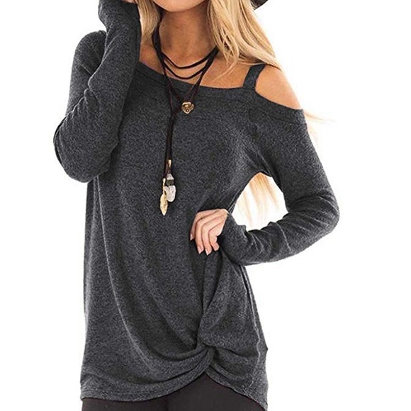 Super cute woman top long sleeve knot twist front - Picture 7 of 8